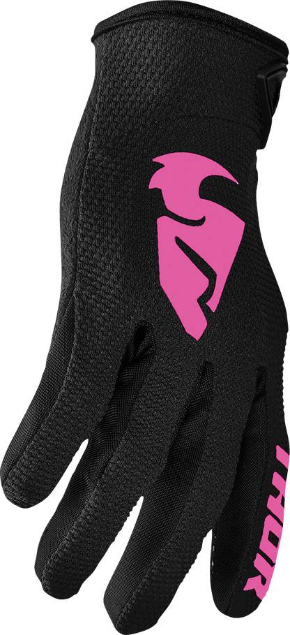 THOR Women's Sector Gloves - Black/Pink - XL 3331-0245