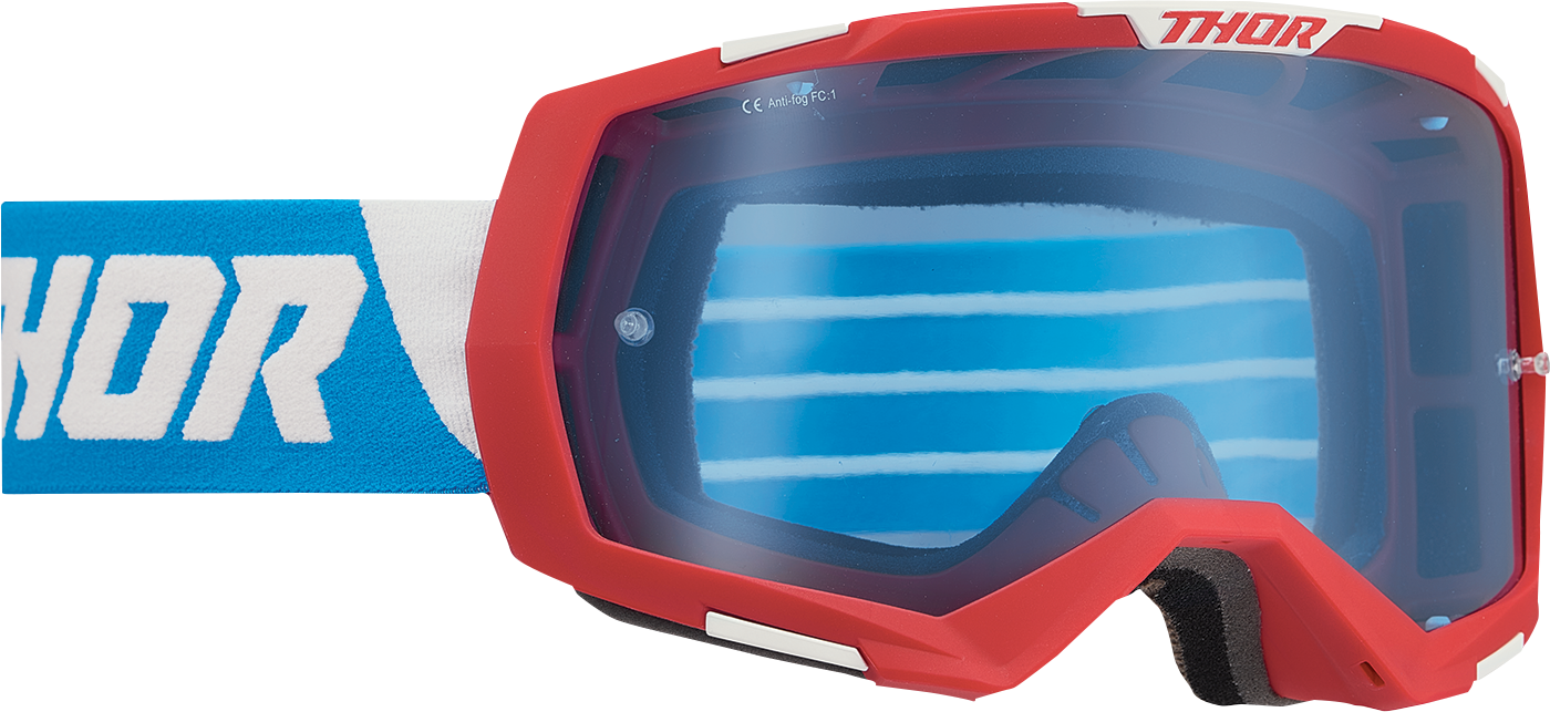 THOR Regiment Goggle - Red/White/Blue - Blue Lens 2601-2967