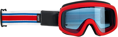 BILTWELL Overland 2.0 Goggle - Racer - Red/White/Blue - Blue Lens 2111-5605-007