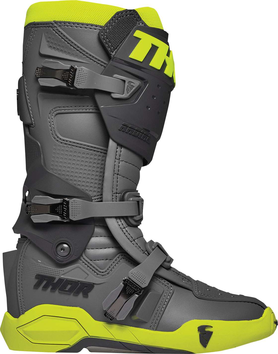 THOR Radial Boots - Gray/Fluorescent Yellow - Size 12 3410-2750