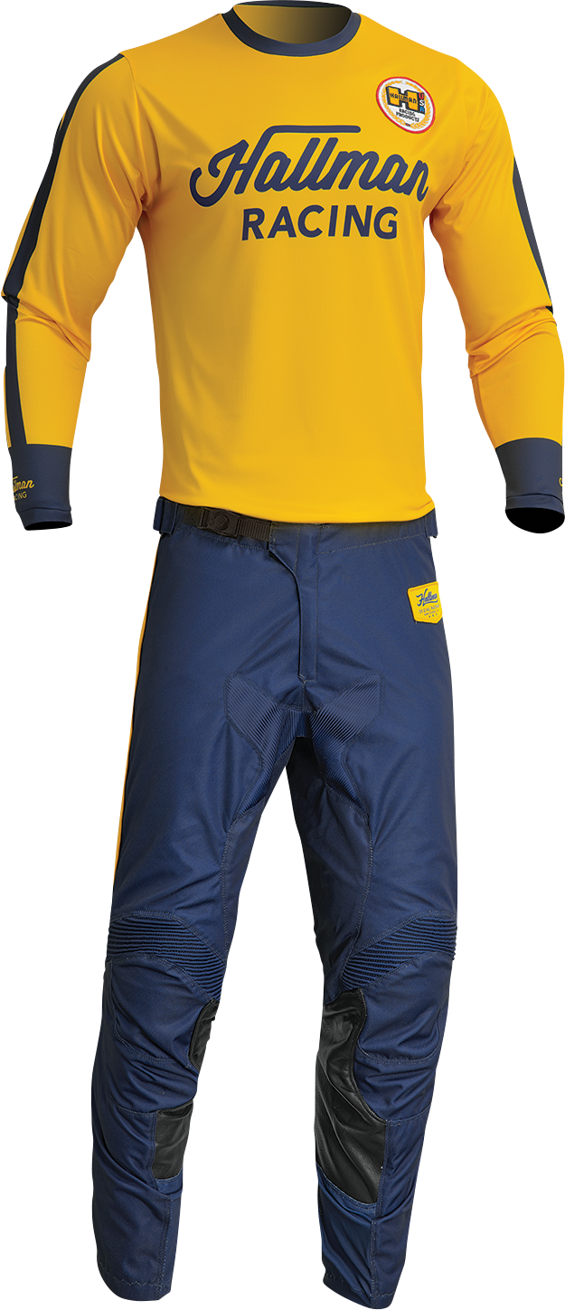 THOR Hallman Differ Roosted Jersey - Lemon/Navy - Small 2910-7121