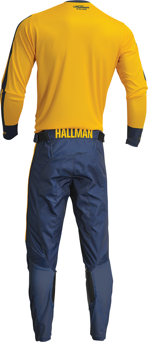 THOR Hallman Differ Roosted Jersey - Lemon/Navy - Large 2910-7123