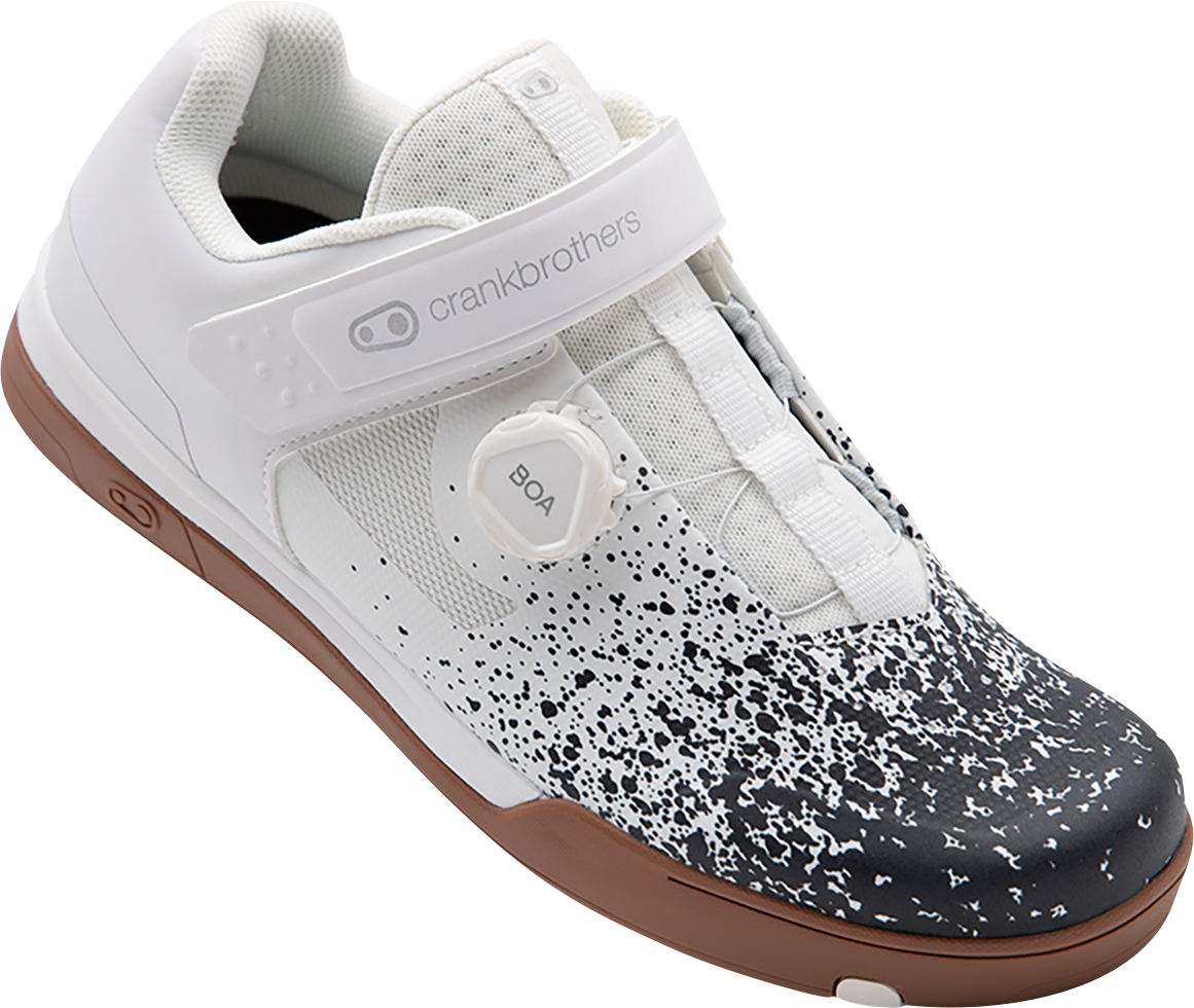 CRANKBROTHERS Mallet BOA® Clip-In Shoes - Black/White Splatter - US 12.5 MAB11020S-12.5