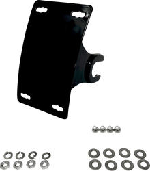 DK CUSTOM PRODUCTS License Plate Bracket - Axle-Mount - Black DK-M8LP-AX-CRV