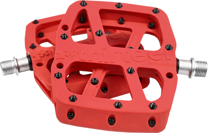 E*THIRTEEN Base Pedals - Flat - Red PD2USA-101