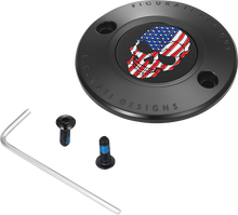 FIGURATI DESIGNS Timing Cover - 2 Hole - Skull - Black FD25-TC-2H-BLK