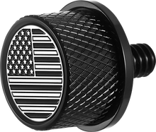 FIGURATI DESIGNS Seat Mounting Knob - Black - Black/White American Flag - Contrast Cut FD26-SEAT KN-BK