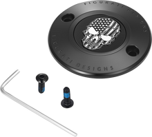 FIGURATI DESIGNS Timing Cover - 2 Hole - Skull - Contrast Cut - Black FD28-TC-2H-BLK