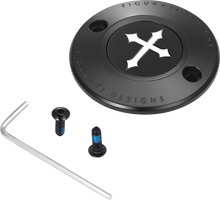 FIGURATI DESIGNS Timing Cover - 2 Hole - Cross - Black FD41-TC-2H-BLK