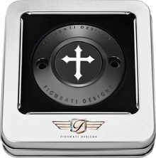 FIGURATI DESIGNS Timing Cover - 2 Hole - Cross - Black FD41-TC-2H-BLK