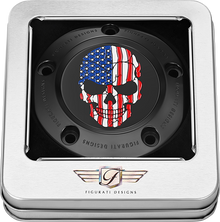FIGURATI DESIGNS Timing Cover - 5 Hole - Skull - Black FD25-TC-5H-BLK