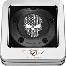 FIGURATI DESIGNS Timing Cover - 5 Hole - Skull - Contrast Cut - Black FD28-TC-5H-BLK