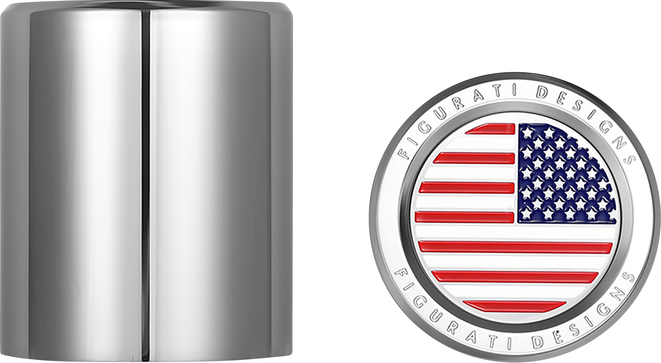 FIGURATI DESIGNS Docking Covers - American Flag - Short - Silver FD20-DC-2530-SS
