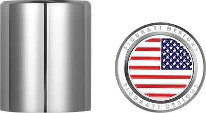FIGURATI DESIGNS Docking Covers - American Flag - Short - Silver FD20-DC-2530-SS