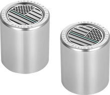 FIGURATI DESIGNS Docking Covers - American Flag - Green Line - Short - Silver FD72-DC-2530-SS