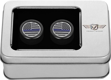 FIGURATI DESIGNS Docking Covers - American Flag - Blue Line - Short - Black FD71-DC-2530-BK