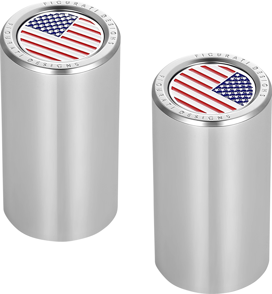 FIGURATI DESIGNS Docking Covers - American Flag - Long - Silver FD20-DC-2545-SS