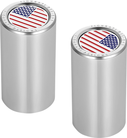 FIGURATI DESIGNS Docking Covers - American Flag - Long - Silver FD20-DC-2545-SS