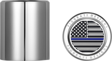 FIGURATI DESIGNS Docking Covers - American Flag - Blue Line - Short - Silver FD70-DC-2530-SS