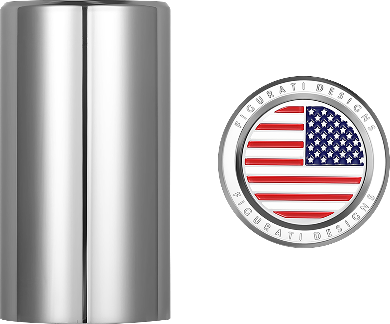 FIGURATI DESIGNS Docking Covers - American Flag - Long - Silver FD20-DC-2545-SS