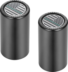 FIGURATI DESIGNS Docking Covers - American Flag - Green Line - Long - Black FD72-DC-2545-BK