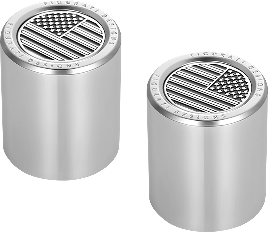 FIGURATI DESIGNS Docking Covers - American Flag - Silver FD26-DC-2730-SS