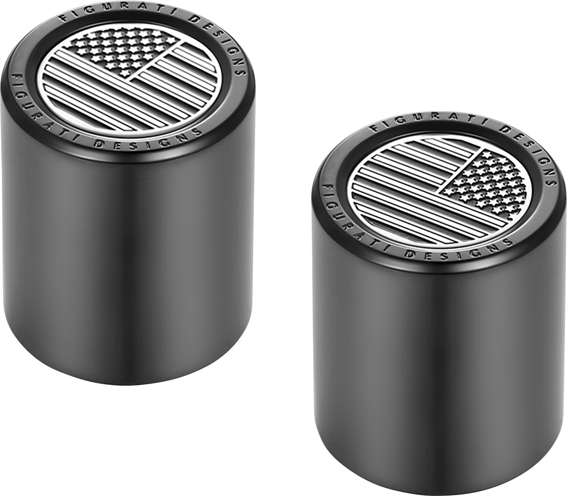 FIGURATI DESIGNS Docking Covers - American Flag - Black FD26-DC-2730-BK