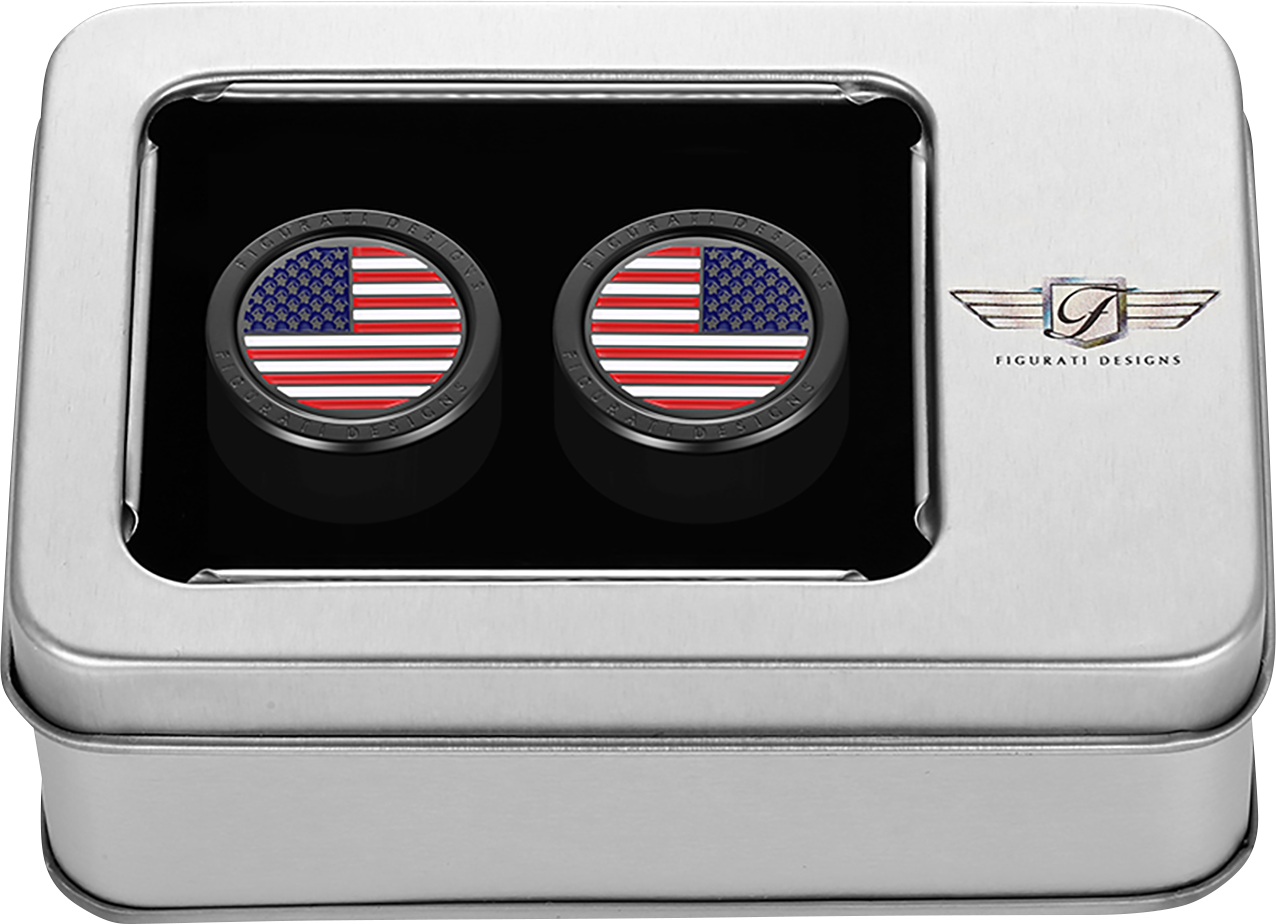 FIGURATI DESIGNS Docking Covers - American Flag - Black FD21-DC-2730-BK