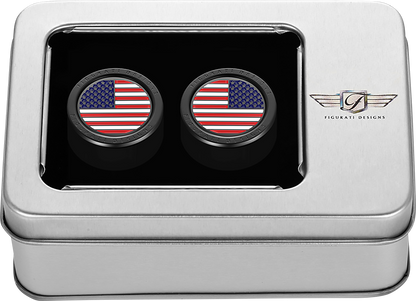 FIGURATI DESIGNS Docking Covers - American Flag - Black FD21-DC-2730-BK