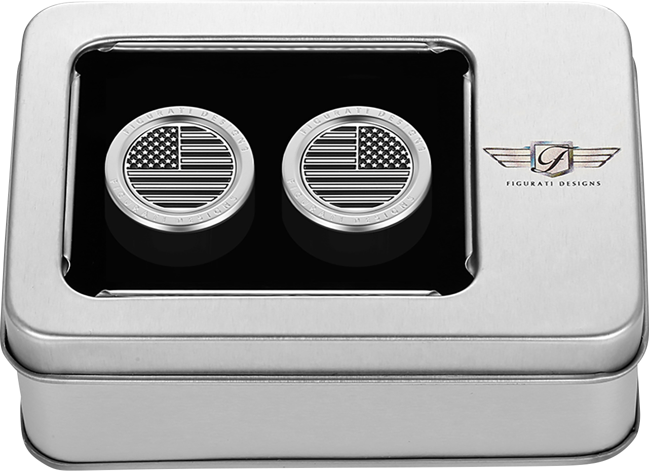 FIGURATI DESIGNS Docking Covers - American Flag - Silver FD26-DC-2730-SS