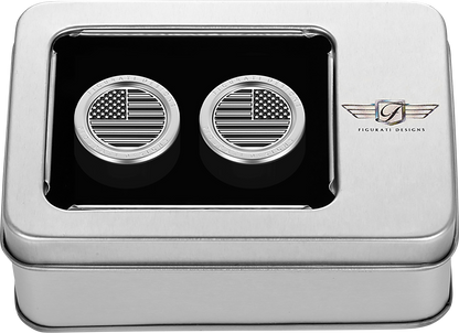 FIGURATI DESIGNS Docking Covers - American Flag - Silver FD26-DC-2730-SS