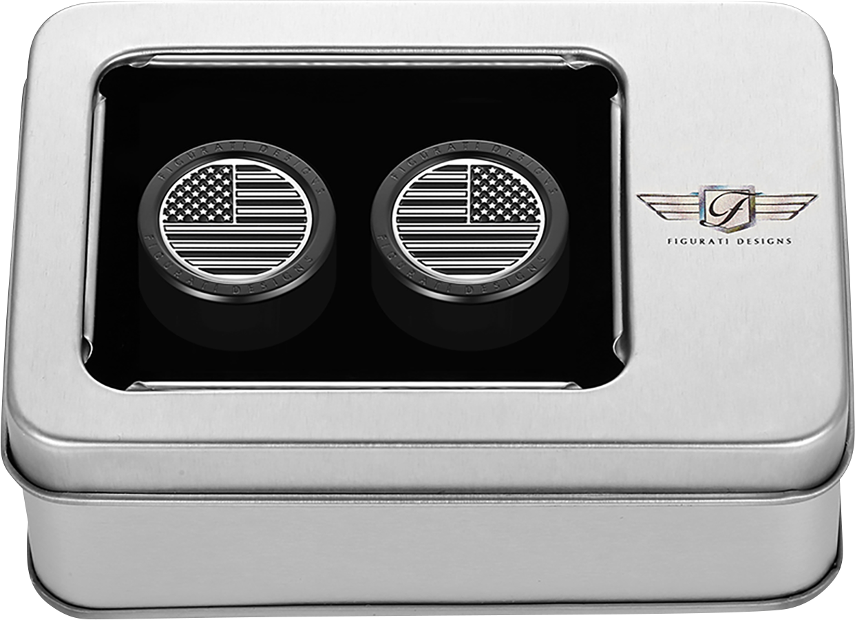 FIGURATI DESIGNS Docking Covers - American Flag - Black FD26-DC-2730-BK