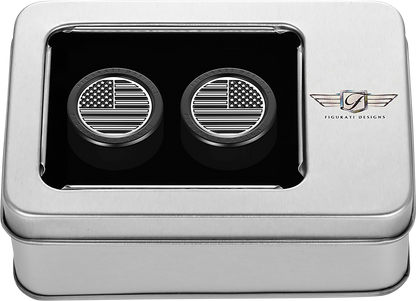 FIGURATI DESIGNS Docking Covers - American Flag - Black FD26-DC-2730-BK