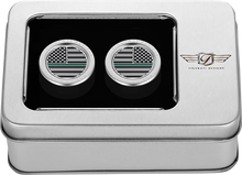 FIGURATI DESIGNS Docking Covers - American Flag - Contrast Cut - Silver FD72-DC-2730-SS