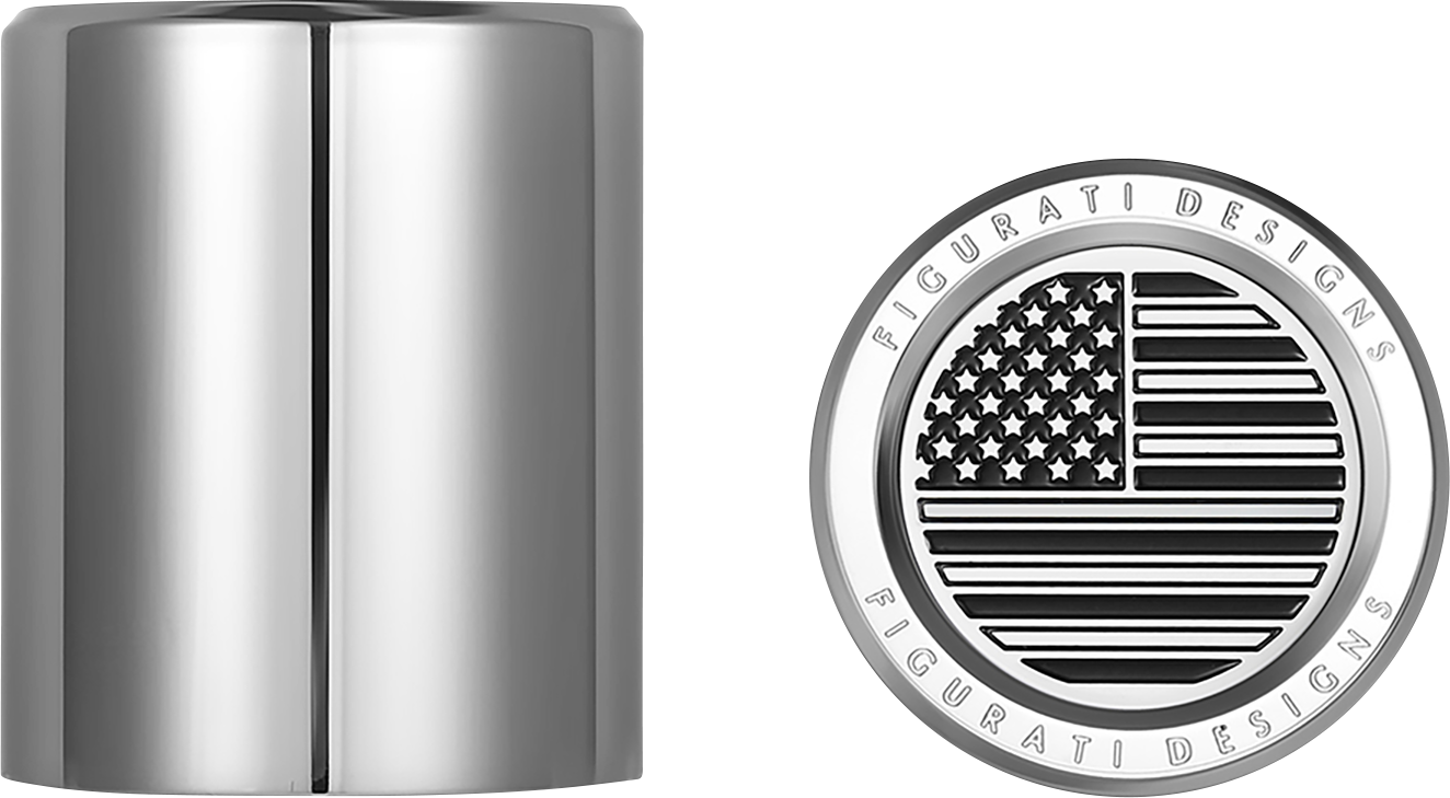 FIGURATI DESIGNS Docking Covers - American Flag - Silver FD26-DC-2730-SS