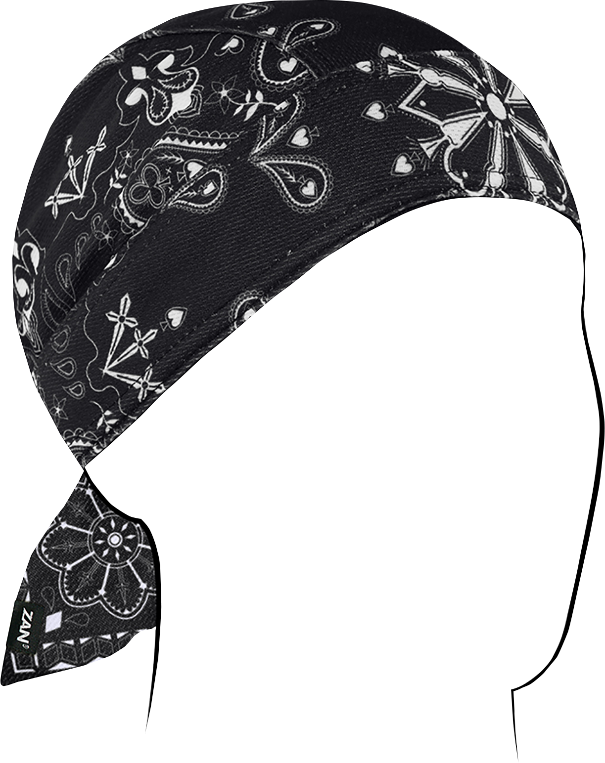 ZAN HEADGEAR Flydanna® Micro-Mesh Polyester Headwrap - Black Paisley ZM001