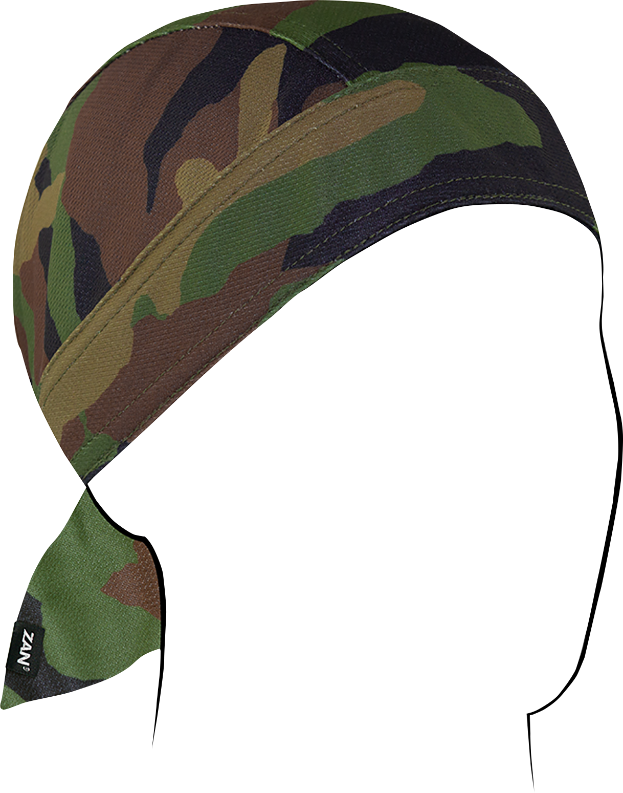ZAN HEADGEAR Flydanna® Micro-Mesh Polyester Headwrap - Woodland Camo ZM118