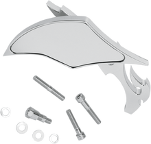 PRO-ONE PERF.MFG. Mirror - Flame - Side View - Milled - Oblong - Chrome - Left 104220