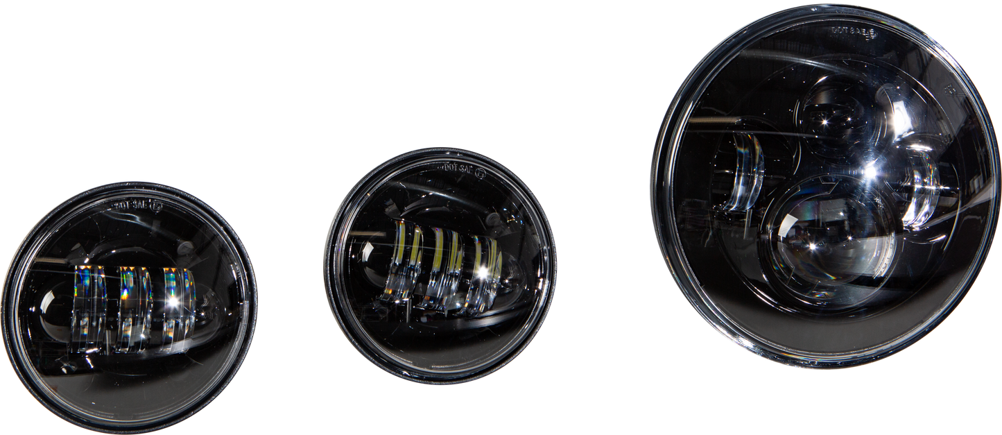 Led Headlight/Passing Lamp Set Black