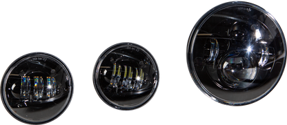 Led Headlight/Passing Lamp Set Black