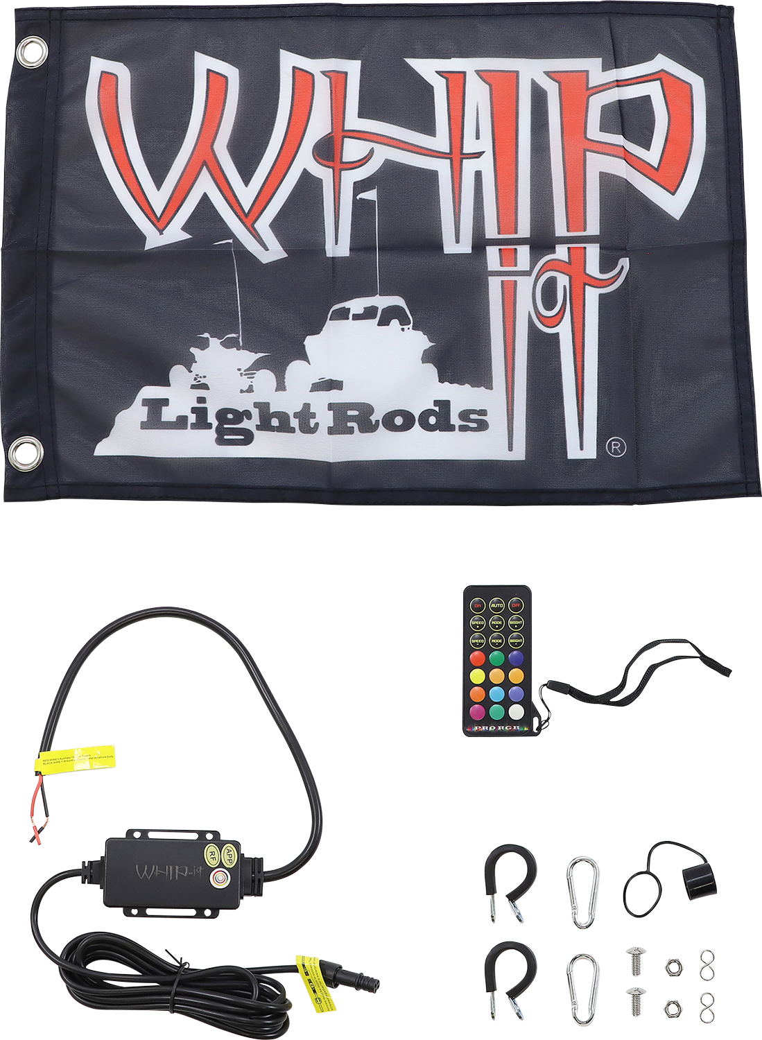 WHIPITLIGHTRODS 5' Light Rod Whip - Bluetooth - Black SB-RGBBT-151