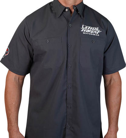 LETHAL THREAT Fabrication Monster Shop Shirt - Gray - Large FE50220L