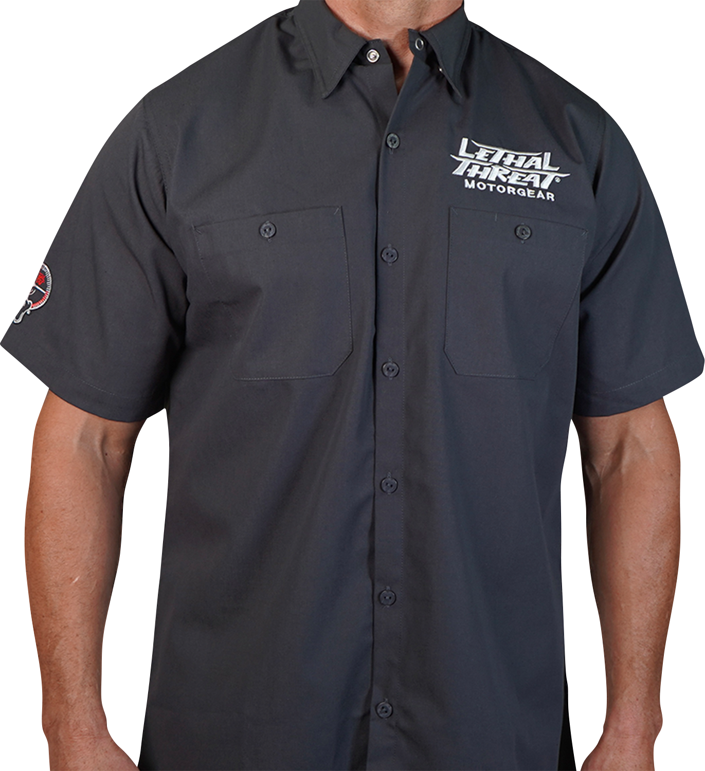 LETHAL THREAT Fabrication Monster Shop Shirt - Gray - 2XL FE50220XXL