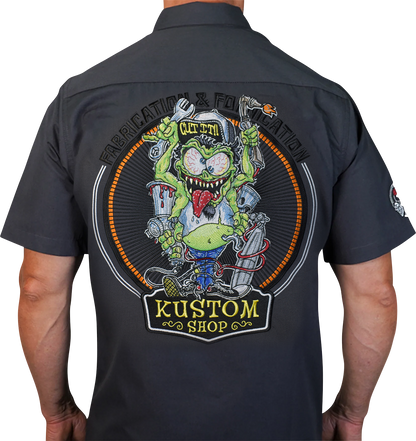 LETHAL THREAT Fabrication Monster Shop Shirt - Gray - 2XL FE50220XXL
