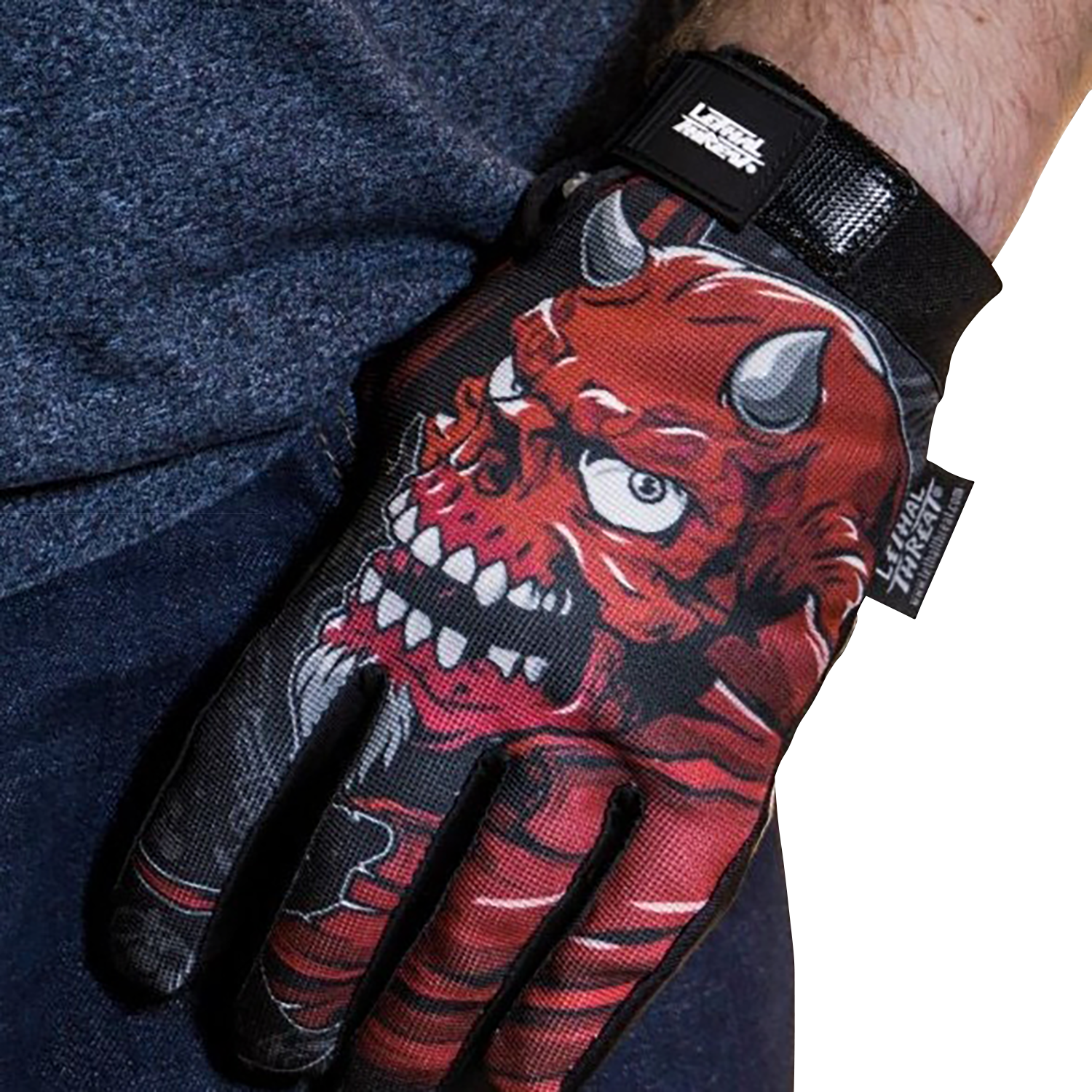 LETHAL THREAT Good N Evil Skulls Gloves - Black - 2XL GL15021XXL