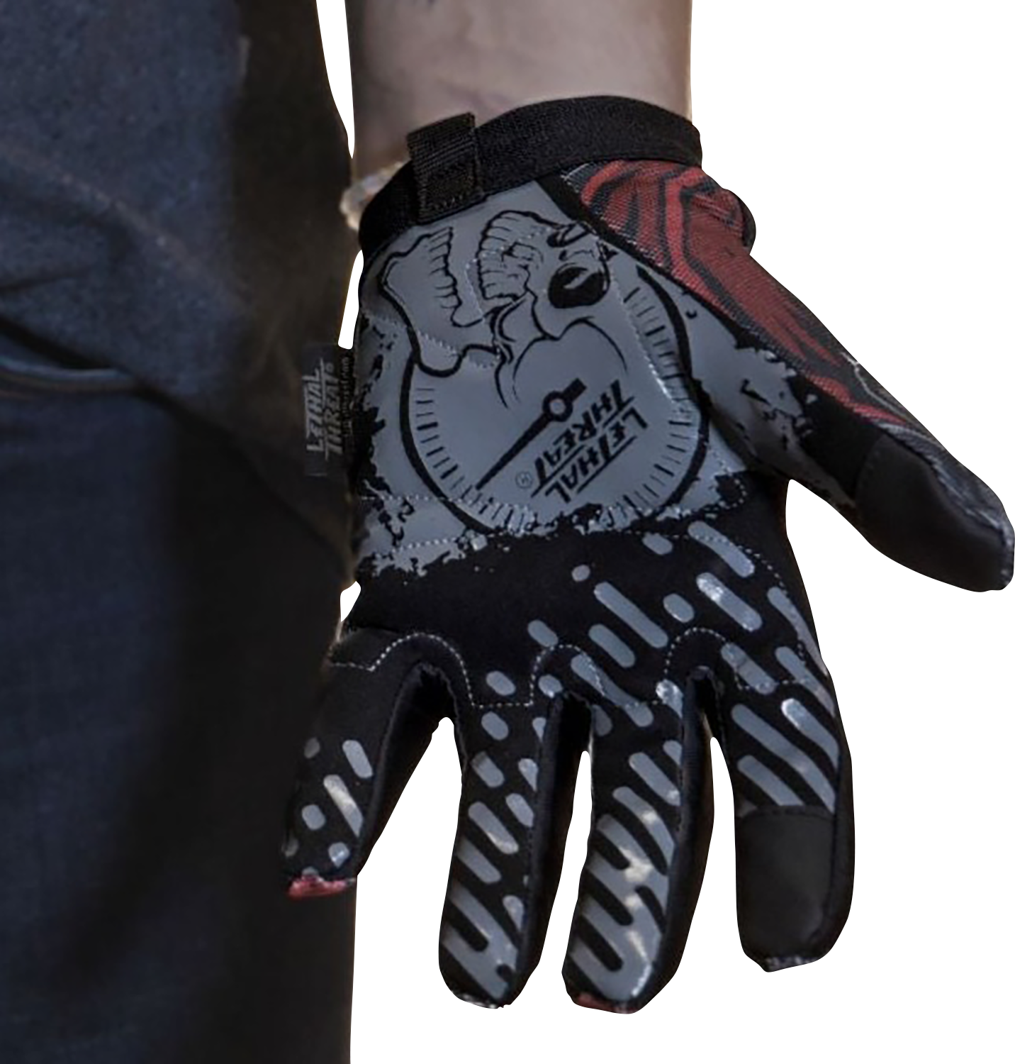 LETHAL THREAT Good N Evil Skulls Gloves - Black - Large GL15021L