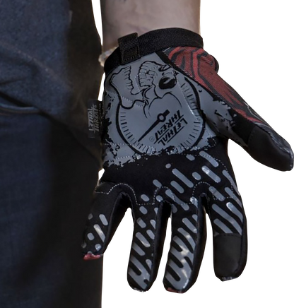 LETHAL THREAT Good N Evil Skulls Gloves - Black - Large GL15021L