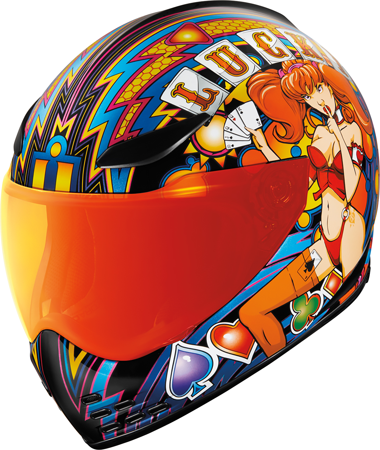 ICON Domain™ Helmet - Lucky Lid 4 - Red - Medium 0101-14953