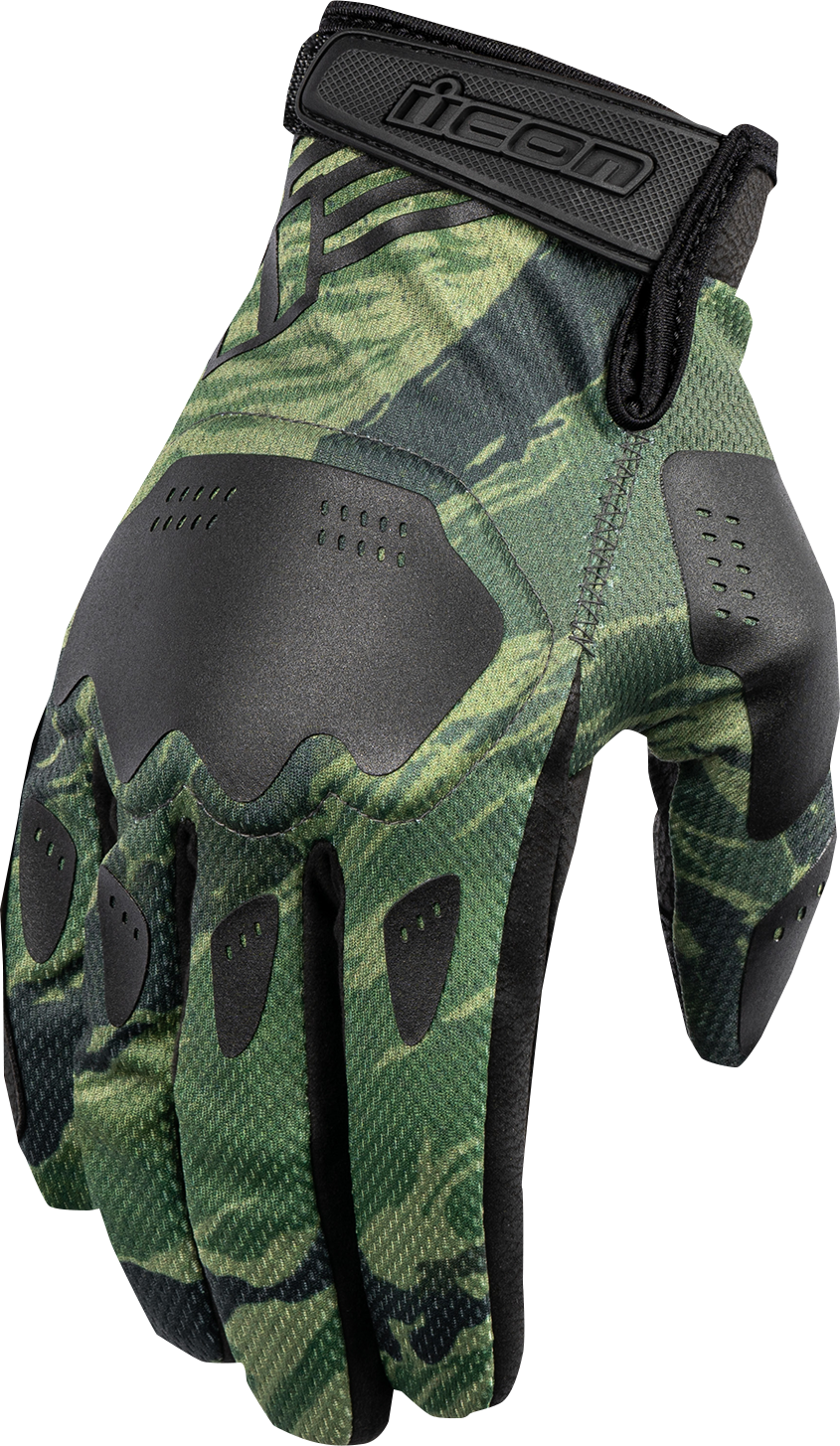 ICON Hooligan™ Tiger's Blood Gloves - Green - Small 3301-4623