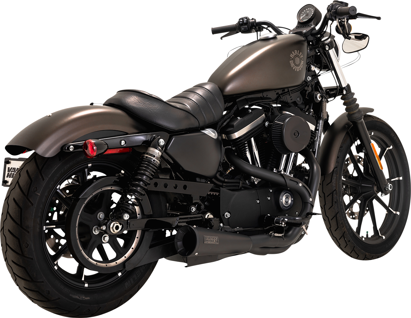 VANCE & HINES Upsweep 2-into-1 Exhaust System - Stainless Steel - Black 47627